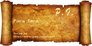 Para Imre névjegykártya